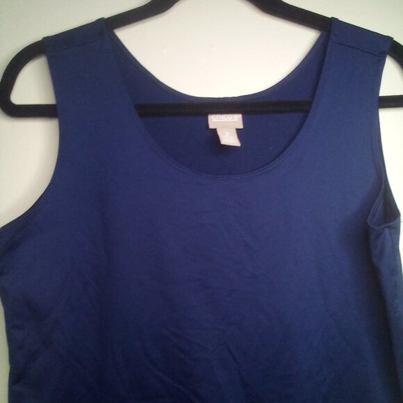 Chico's Sleeveless Shirt Tank Top 2 M Soft Stretchy Blue - Picture 10 of 14